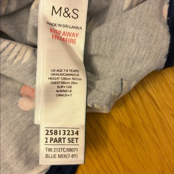 Harry Potter Hedwig Girls Navy Pajama Set size 7-8 years - Picture 4 of 9